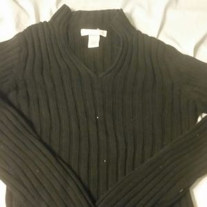 V Neck Sweater Black